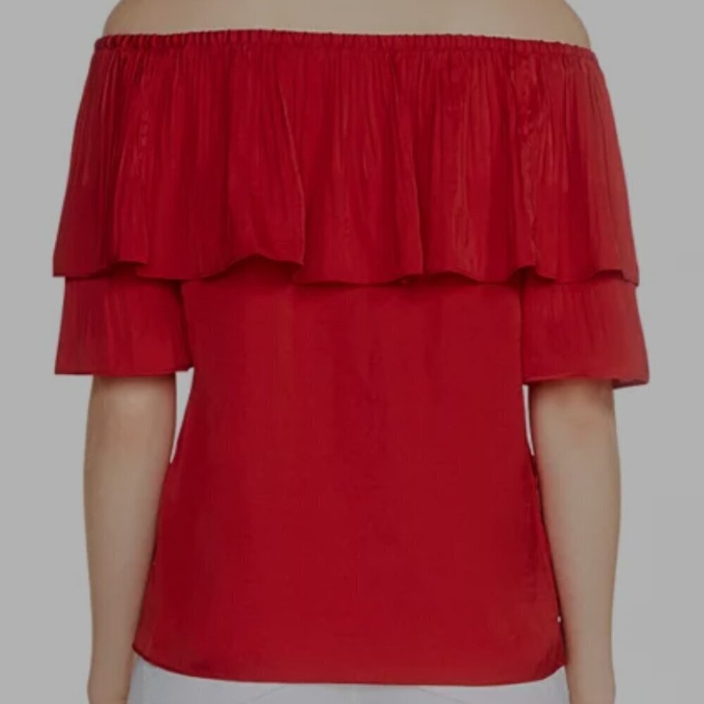 Maje Lacao Off-the-Shoulder Top Size 1 (FR/EU) Small (US) Red - Picture 2 of 5